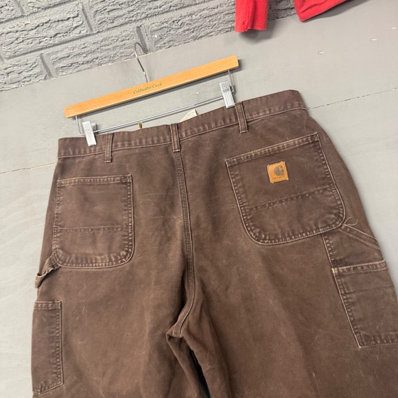 Carhartt Other - Carhartt Mens 40x30 Dark Brown Duck Canvas Dungaree Fit Carpenter Work Pants 5